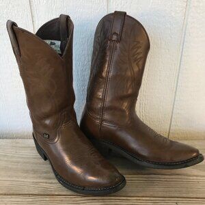 Justin Basics Mens Brown Leather Cowboy Western Boots Mens 10.5 EE JB1100
